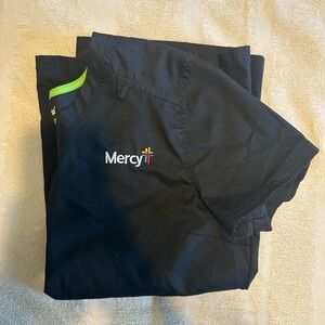 Mercy Black Scrub Top